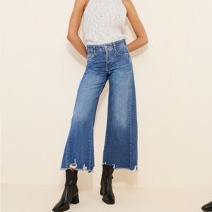 Anthropologie The Adi Mid Rise Frayed Relaxed Flare Jeans Sz 29 NEW